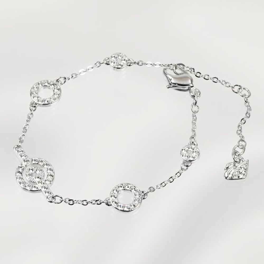 NWT Swarovski 1121075 Women's Purity Rhodium-Plated Clear Crystal Chain Bracelet